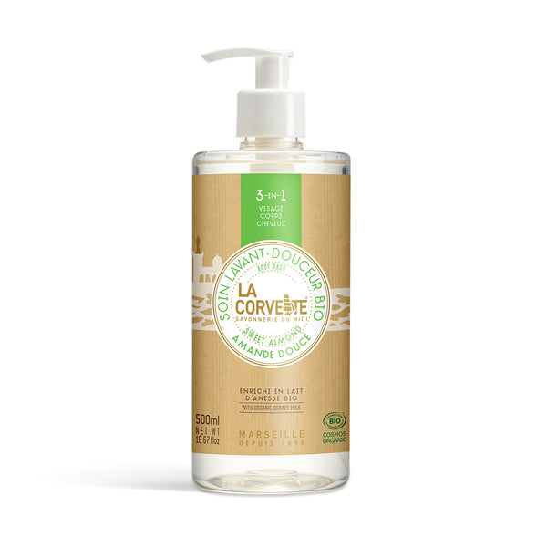 La Corvette 3 in 1 クレンジングビオ スウィートアーモンド 500mL オーガニック 洗顔 メイク落とし フランス製