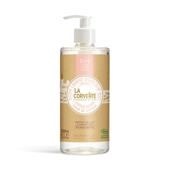 La Corvette 3 in 1 クレンジングビオ コットンフラワー  500mL オーガニック 洗顔 メイク落とし フランス製