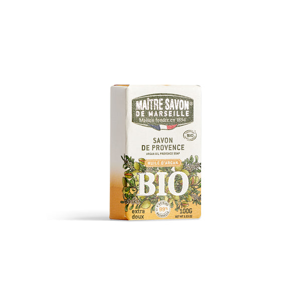 Maitre Savon de Marseille サボン・ド・プロヴァンス・ビオ アルガンオイル 100g COSMEBIO認証 高保湿 オーガニックソープ フランス製
