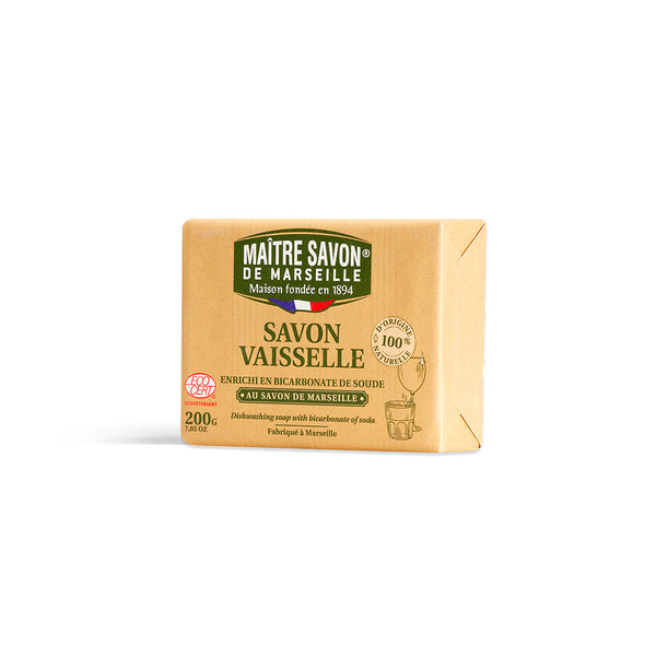 Maitre Savon de Marseille ディッシュソープ  200g 固形タイプ ECOCERT認証 天然成分100% 手肌にやさしい フランス製
